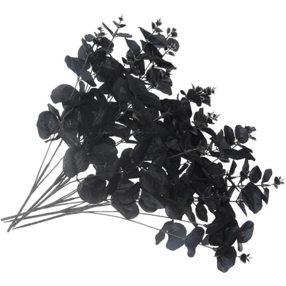 10Pcs Black Artificial Eucalyptus BranchesStems FauxEucalyptuses Real Touch Leaf - Picture 4 of 7